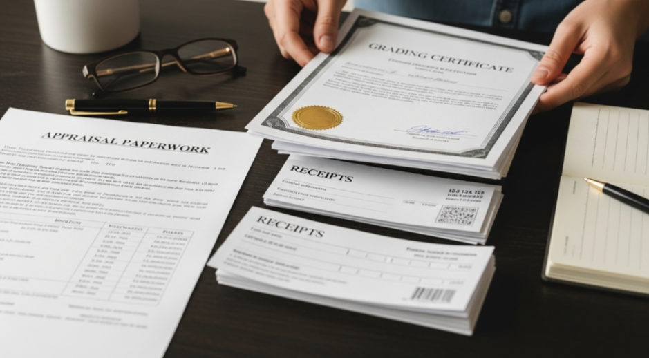 Bring Grading Certificates, Receipts, and Any Prior Appraisal Paperwork